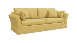 Yellow Velvet 4 Seater Sofa - Traditional Extra Large Custom Sofa In Stain Resistant Velvet - Jude Range - thumbnail 1