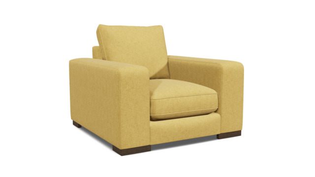 Yellow Velvet Armchair - Modern Accent Custom Arm Chair In Stain Resistant Velvet - Ashdown Range - image 1