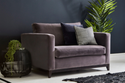 Cream Fabric Loveseat Armchair - Modern Snuggle Cuddler Custom Arm Chair - Darwin Range - thumbnail 9