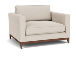 Cream Fabric Loveseat Armchair - Modern Snuggle Cuddler Custom Arm Chair - Darwin Range