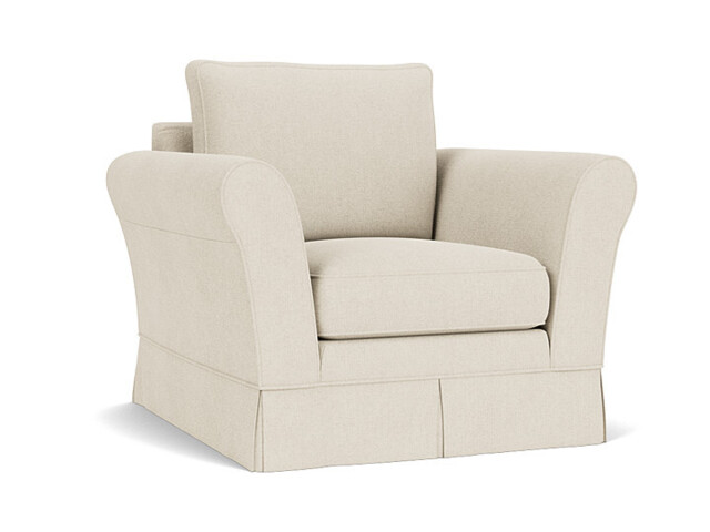 White Chenille Armchair - Traditional Accent Custom Arm Chair In Stain Resistant Chenille - Jude Range - image 1