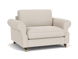 Cream Fabric Loveseat Armchair - Traditional Snuggler Cuddler Custom Arm Chair - Kendal Range