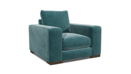 Teal Velvet Armchair - Modern Accent Custom Arm Chair In Stain Resistant Velvet - Ashdown Range