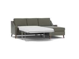 Mid-Century Weymouth 2 Seater Grey Chaise Sofa Bed, 170+ Customisation Options, UK Crafted - Darlings of Chelsea - thumbnail 1