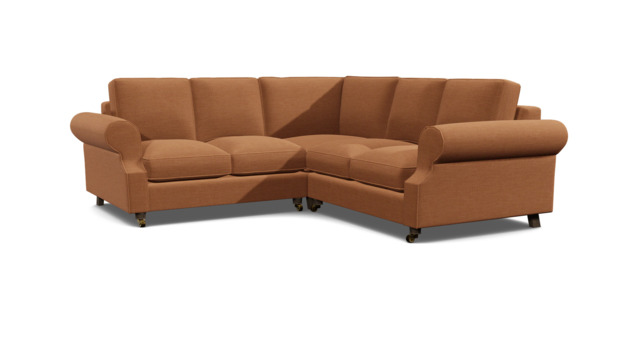 Orange 2 Seater Corner Sofa - Modern Style Fabric Luxury Premium Corner Sofa - Kendal Range - image 1