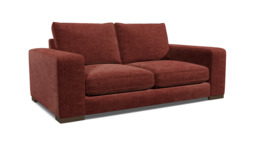 Purple Velvet 3 Seater Sofa - Modern Style Chunky Custom Sofa In Easy Clean Velvet - Ashdown Range
