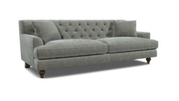 Grey Fabric 4 Seater Sofa - Traditional Button Back Custom Sofa In Easy Clean Fabric - Charnwood Range