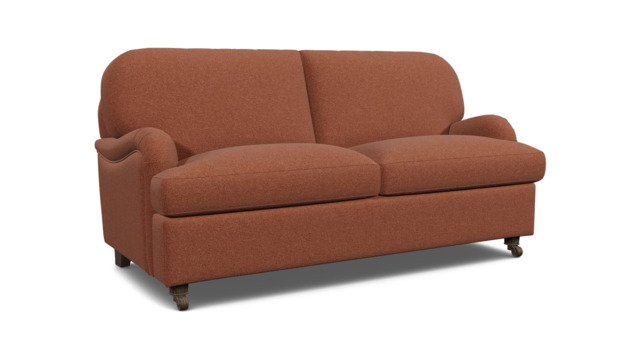 Red Velvet 3 Seater Sofa - Traditional Style Custom Sofa In Easy Clean Velvet - Helston Range - image 1