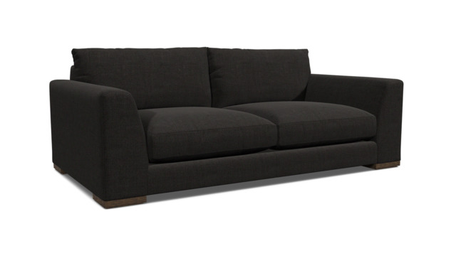 Black Velvet 2 Seater Sofa - Modern Style Custom Sofa In Easy Clean Velvet - Kingston Range - image 1