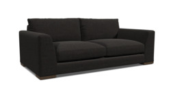 Black Velvet 2 Seater Sofa - Modern Style Custom Sofa In Easy Clean Velvet - Kingston Range - thumbnail 1