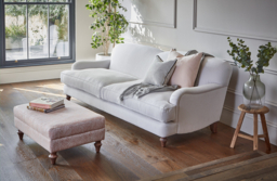 Green Linen 2 Seater Sofa - Traditional Style Custom Sofa Settee - Evelyn Range - thumbnail 2