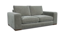 Grey Fabric 3 Seater Sofa - Modern Style Chunky Custom Sofa In Easy Clean Fabric - Ashdown Range - thumbnail 1
