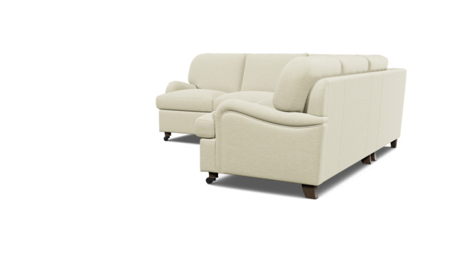 White Chenille 2X2 Seater Corner Sofabed - Traditional Fold Out Custom Sofa Bed In Stain Resistant Chenille - Helston Range - image 1