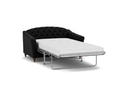 Black Velvet 2 Seater Sofabed - Traditional Fold Out Custom Sofa Bed In Easy Clean Velvet - Payton Range