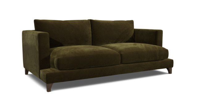 Green Linen 4 Seater Sofa - Modern Style Custom Sofa Settee - Holland Range - image 1
