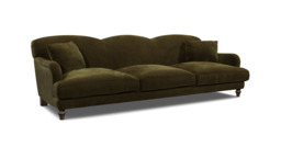 Green Linen 5 Seater Sofa - Traditional Style Custom Sofa - Evelyn Range - thumbnail 1