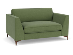 Green Linen Loveseat Armchair - Modern Snuggle Cuddler Custom Arm Chair - Clapham Range