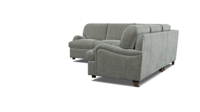 Grey Fabric 2X2 Seater Corner Sofa - Traditional Style Custom Sofa In Easy Clean Fabric - Helston Range - image 1
