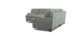 Grey Fabric 2X2 Seater Corner Sofa - Traditional Style Custom Sofa In Easy Clean Fabric - Helston Range - thumbnail 1