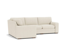 White Chenille 3X1.5 Seater Corner Sofa - Modern Fold Out Custom Sofa Bed In Stain Resistant Chenille - Sloane Range