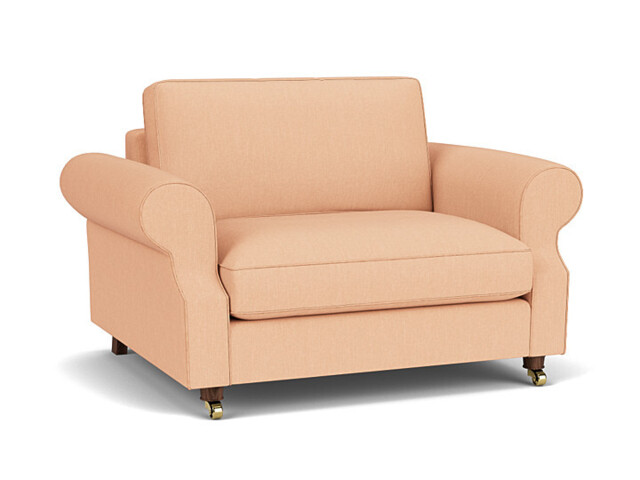 Pink Velvet Loveseat Armchair - Traditional Snuggler Cuddler Custom Arm Chair In Stain Resistant Velvet - Kendal Range - image 1
