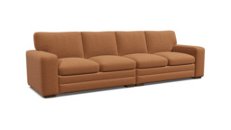 Orange Velvet 5 Seater Sofa - Modern Style Custom Sofa In Stain Resistant Velvet - Sloane Range