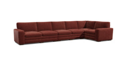 Purple Velvet 6X1.5 Seater Corner Sofa - Modern Style Custom Sofa In Easy Clean Velvet - Sloane Range - thumbnail 1