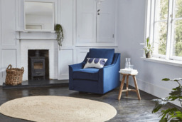 Teal Velvet Armchair - Modern Accent Custom Arm Chair In Stain Resistant Velvet - Brixton Range - thumbnail 4