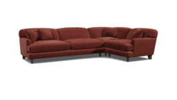 Purple Velvet 4 Seater Right Corner Sofa - Traditional Style Custom Sofa In Easy Clean Velvet - Galloway Range - thumbnail 1