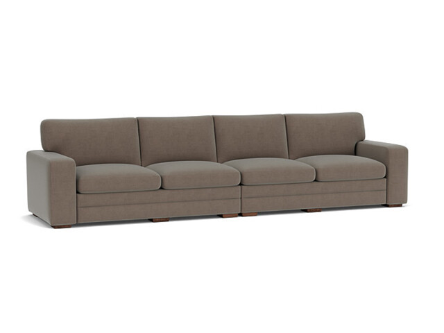 Brown Velvet 6 Seater Sofa - Modern Style Custom Sofa In Easy Clean Velvet - Sloane Range - image 1