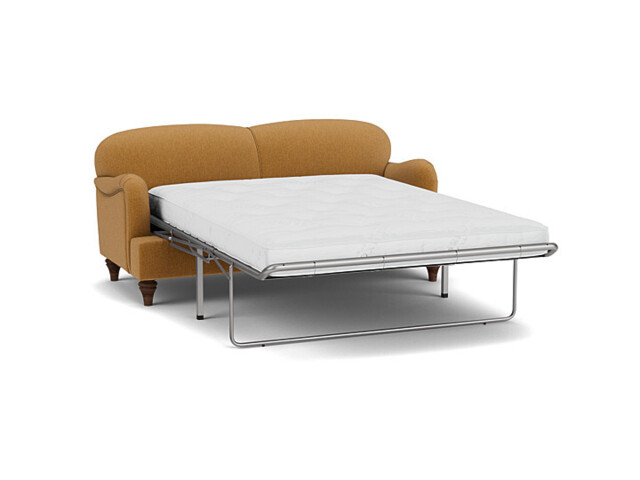 Orange Velvet 3.5 Seater Sofabed - Traditional Fold Out Custom Sofa Bed In Stain Resistant Velvet - Lincoln Range - image 1