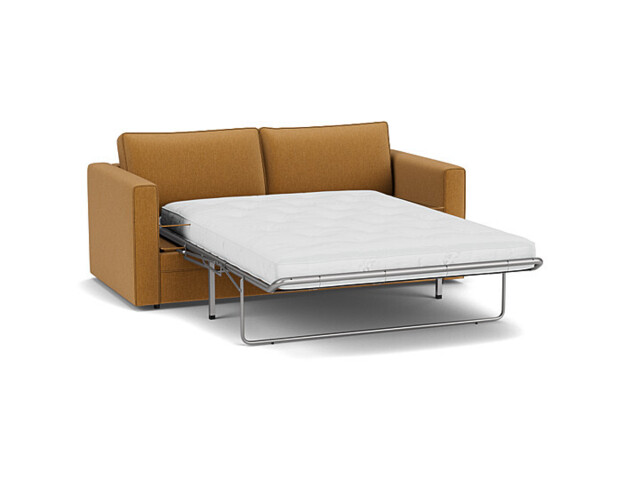 Orange Velvet 3.5 Seater Sofabed - Modern Fold Out Custom Sofa Bed In Stain Resistant Velvet - Bromley Range - image 1