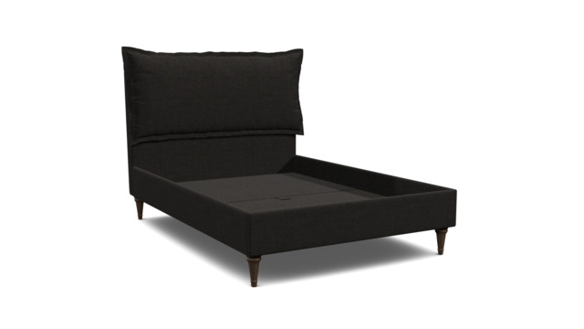 Black Velvet King Size Bed Frame - Traditional Low End With Large Headboard In Easy Clean Velvet - Lyndhurst Range - image 1