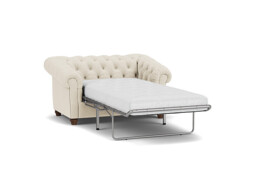 White Chenille Loveseat Armchair Sofabed - Traditional Style Single Chair Bed In Stain Resistant Chenille - Wantage Range
