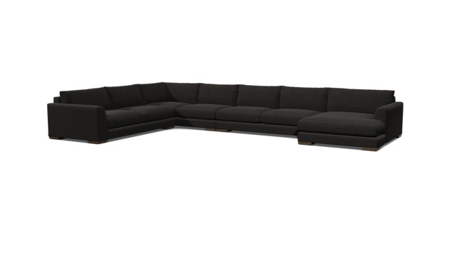 Black Velvet U Shaped Sofa - Modren U Shape Corner Custom Sofa In Easy Clean Velvet - Kingston Range - image 1