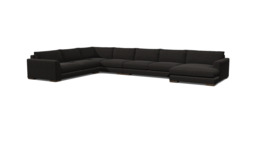 Black Velvet U Shaped Sofa - Modren U Shape Corner Custom Sofa In Easy Clean Velvet - Kingston Range