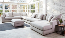 Black Velvet U Shaped Sofa - Modren U Shape Corner Custom Sofa In Easy Clean Velvet - Kingston Range - thumbnail 2