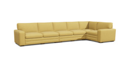 Yellow Velvet 6X1.5 Seater Corner Sofa - Modern Style Custom Sofa In Stain Resistant Velvet - Sloane Range