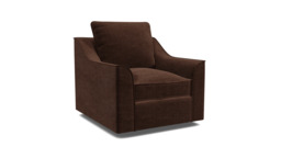 Brown Velvet Armchair - Modern Accent Custom Arm Chair In Easy Clean Velvet - Brixton Range - thumbnail 1