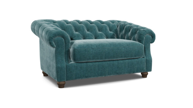 Teal Velvet Loveseat Armchair Sofabed - Traditional Style Single Chair Bed In Stain Resistant Velvet - Wantage Range - image 1