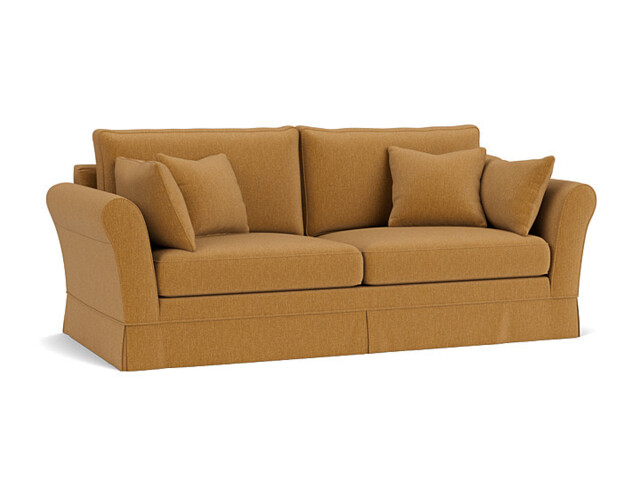 Orange Velvet 4 Seater Sofa - Traditional Large Custom Sofa In Stain Resistant Velvet - Jude Range - image 1