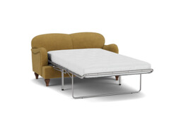 Yellow Velvet 2 Seater Sofabed - Traditional Fold Out Custom Sofa Bed In Stain Resistant Velvet - Lincoln Range - thumbnail 1