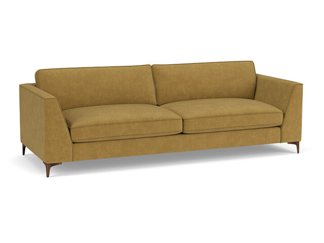 Yellow Velvet 5 Seater Sofa - Modern Style Custom Sofa In Stain Resistant Velvet - Clapham Range - image 1