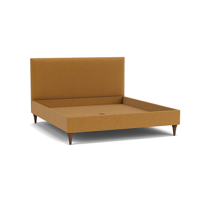 Orange Velvet Super King Size Bed Frame - Traditional Low End With Large Headboard In Stain Resistant Velvet - Yarnmouth Range - image 1