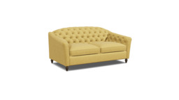 Yellow Velvet 3 Seater Sofa - Traditional Button Back Custom Sofa In Stain Resistant Velvet - Payton Range - thumbnail 1