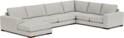 White Chenille U Shaped Sofa - Modren U Shape Corner Custom Sofa In Stain Resistant Chenille - Ashdown Range - thumbnail 2