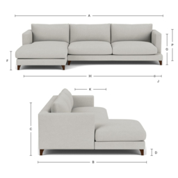 Pink Velvet 2 Seater Sofa With Chaise - Modern Style Custom Sofa In Stain Resistant Velvet - Holland Range - thumbnail 3