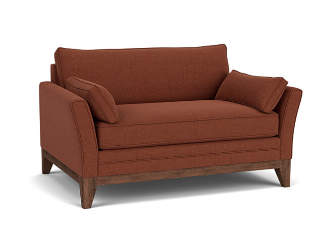 Red Velvet Loveseat Armchair - Modern Snuggle Cuddler Custom Arm Chair In Easy Clean Velvet - Exmouth Range - image 1