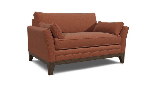 Red Velvet Loveseat Armchair - Modern Snuggle Cuddler Custom Arm Chair In Easy Clean Velvet - Exmouth Range - image 1