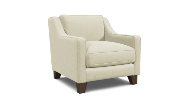 White Chenille Armchair - Modern Accent Custom Arm Chair In Stain Resistant Chenille - Banbury Range - image 1